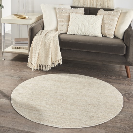 Nourison Essentials NRE01 Area Rug, Ivory/Beige, 4' x Round