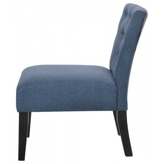 ACME Sophie 3Pc Pack Chair & Table, Denim Blue Fabric & Black (1Set/1Ctn)