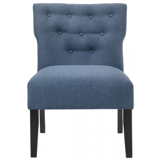 ACME Sophie 3Pc Pack Chair & Table, Denim Blue Fabric & Black (1Set/1Ctn)