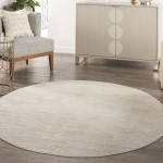 Nourison Essentials NRE01 Area Rug, Ivory/Beige, 6' x Round