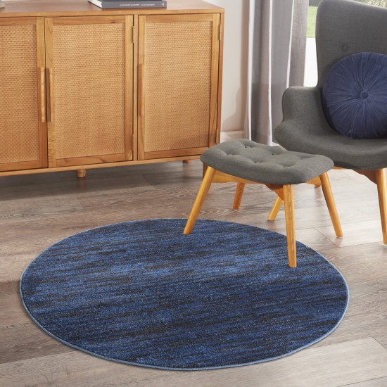 Nourison Essentials NRE01 Area Rug, Midnight Blue, 4' x Round