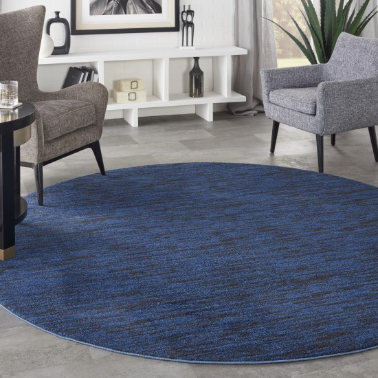 Nourison Essentials NRE01 Area Rug, Midnight Blue, 8' x Round