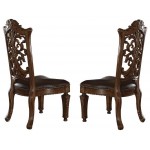 ACME Vendome Side Chair (Set-2), PU & Cherry