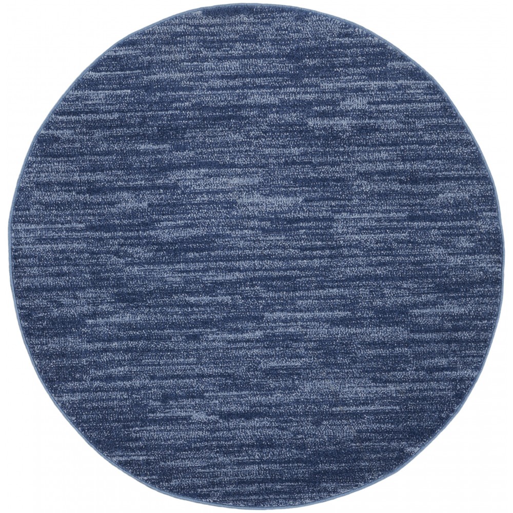 Nourison Essentials NRE01 Area Rug, Navy/Blue, 4' x Round