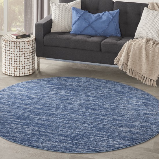 Nourison Essentials NRE01 Area Rug, Navy/Blue, 6' x Round