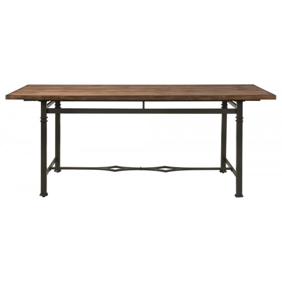 ACME LynLee Dining Table, Weathered Dark Oak & Dark Bronze