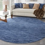 Nourison Essentials NRE01 Area Rug, Navy/Blue, 8' x Round