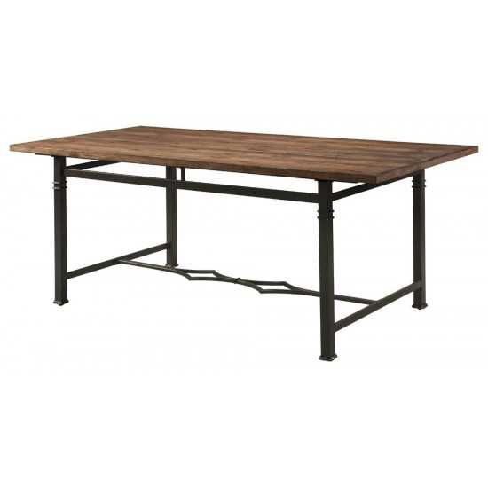 ACME LynLee Dining Table, Weathered Dark Oak & Dark Bronze