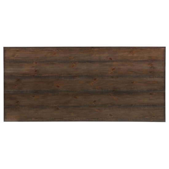 ACME LynLee Dining Table, Weathered Dark Oak & Dark Bronze