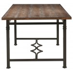 ACME LynLee Dining Table, Weathered Dark Oak & Dark Bronze
