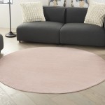 Nourison Essentials NRE01 Area Rug, Pink, 6' x Round