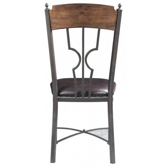 ACME LynLee Side Chair (Set-2), Espresso PU & Dark Bronze