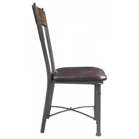 ACME LynLee Side Chair (Set-2), Espresso PU & Dark Bronze