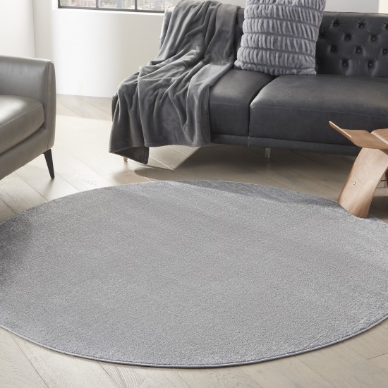 Nourison Essentials NRE01 Area Rug, Silver/Grey, 6' x Round