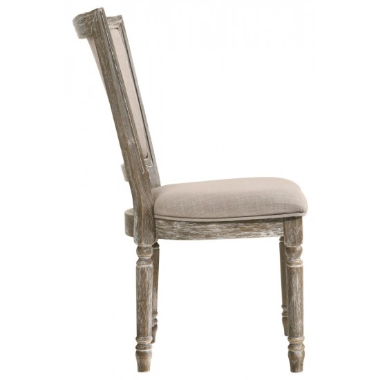 ACME Gabrian Side Chair (Set-2), Fabric & Reclaimed Gray (2Pc/1Ctn)