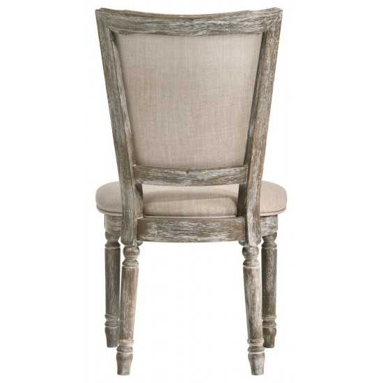 ACME Gabrian Side Chair (Set-2), Fabric & Reclaimed Gray (2Pc/1Ctn)