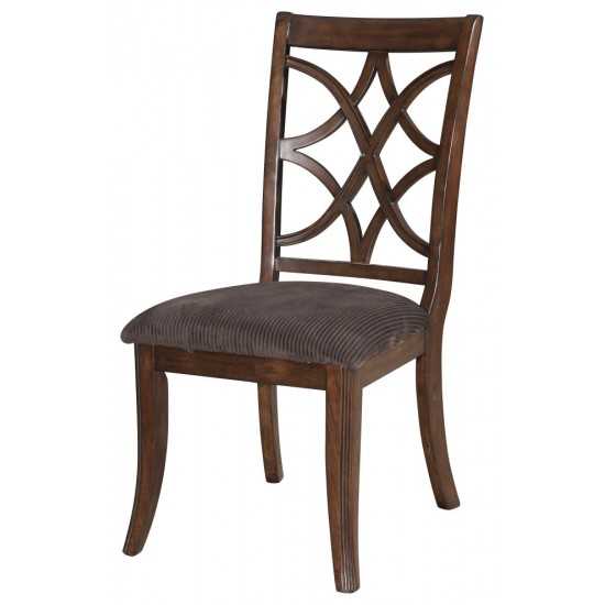 ACME Keenan Side Chair (Set-2), Dark Walnut & Brown Microfiber