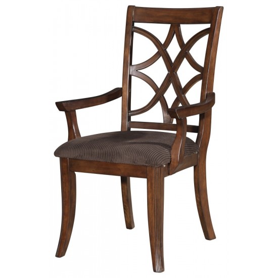 ACME Keenan Arm Chair (Set-2), Dark Walnut & Brown Microfiber