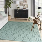 Nourison Versatile NRV01 Area Rug, Aqua/Teal, 8' x 10'