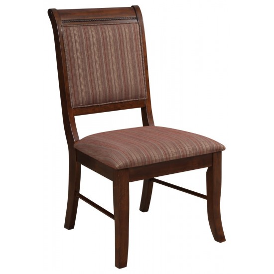 ACME Mahavira Side Chair (Set-2), Fabric & Espresso