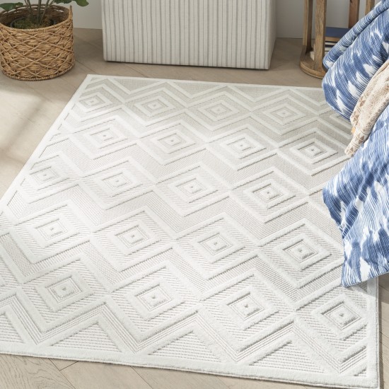 Nourison Versatile NRV01 Area Rug, Ivory/White, 4' x 6'