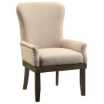 ACME Landon Arm Chair (1Pc), Beige Linen & Salvage Brown