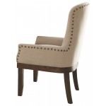 ACME Landon Arm Chair (1Pc), Beige Linen & Salvage Brown