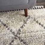 Nourison Oslo Shag OSL01 Area Rug, Ivory/Grey, 4' x 6'