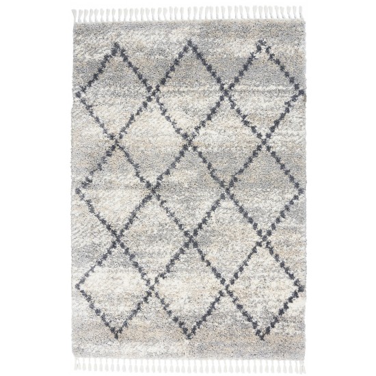 Nourison Oslo Shag OSL01 Area Rug, Silver/Grey, 4' x 6'