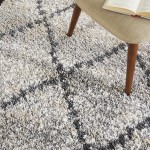 Nourison Oslo Shag OSL01 Area Rug, Silver/Grey, 5'3" x 7'9"