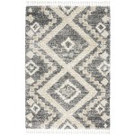 Nourison Oslo Shag OSL02 Area Rug, Grey/Ivory, 4' x 6'