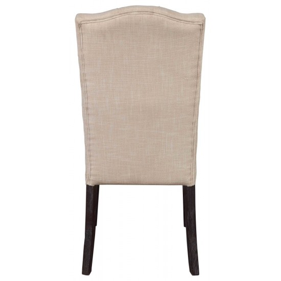 ACME Gerardo Side Chair (Set-2), Beige Linen & Weathered Espresso