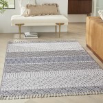 Nourison Paxton PAX03 Area Rug, Ivory/Slate, 4' x 6'2"