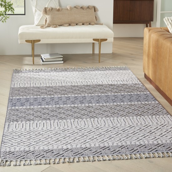 Nourison Paxton PAX03 Area Rug, Ivory/Slate, 5'3" x 7'11"