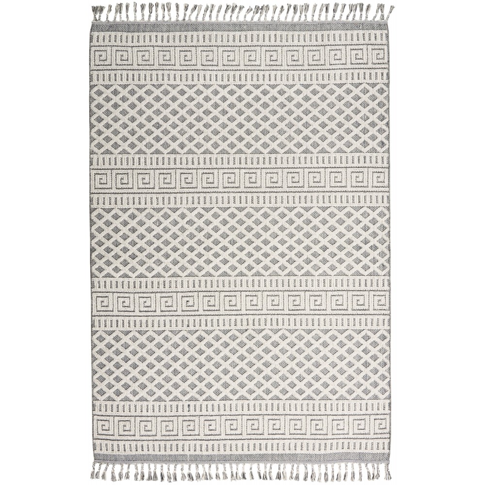 Nourison Paxton PAX05 Area Rug, Ivory/Slate, 4' x 6'2"