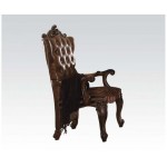 ACME Versailles Arm Chair (Set-2), 2-Tone Brown PU & Fabric