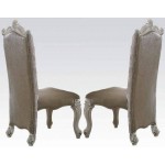 ACME Versailles Side Chair (Set-2), Vintage Gray PU/Fabric & Bone White