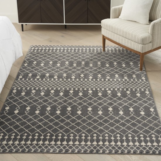 Nourison Palermo PMR03 Area Rug, Charcoal/Ivory, 4' x 6'