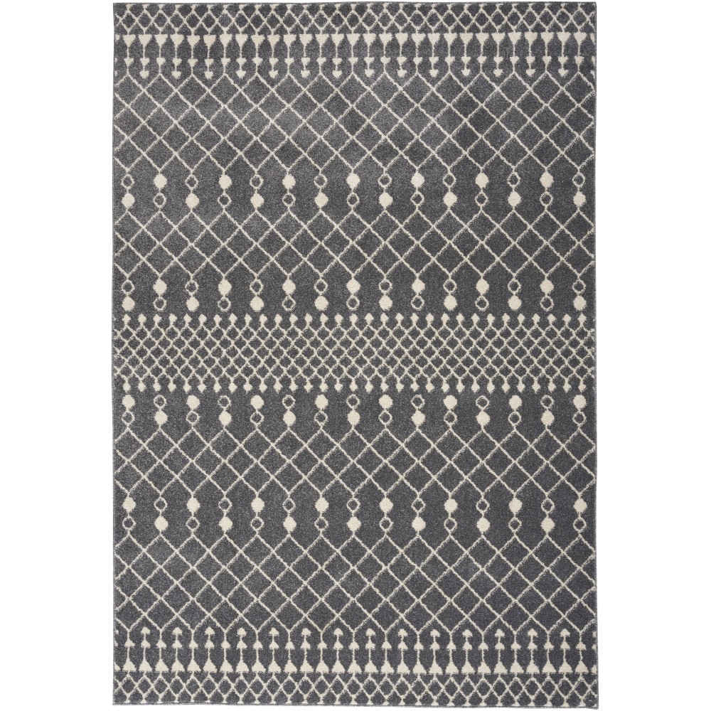 Nourison Palermo PMR03 Area Rug, Charcoal/Ivory, 5'3" x 7'3"