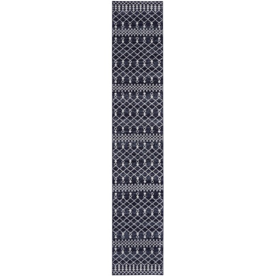 Nourison Palermo PMR03 Runner Rug, Navy/Grey, 2'3" x 12'