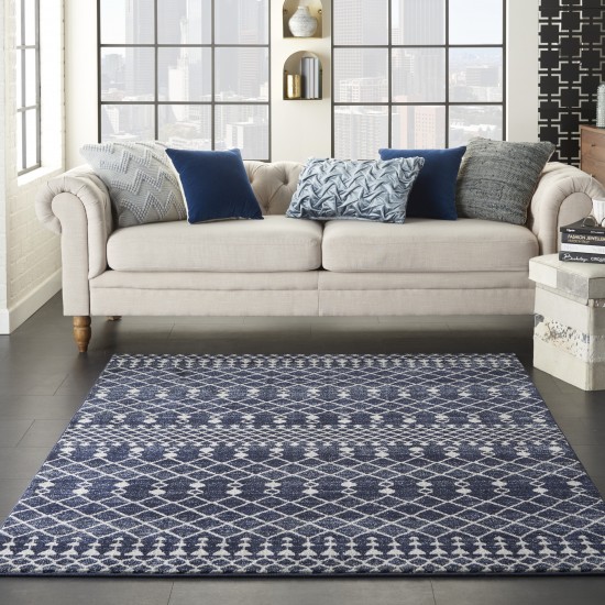 Nourison Palermo PMR03 Area Rug, Navy/Grey, 5'3" x 7'3"