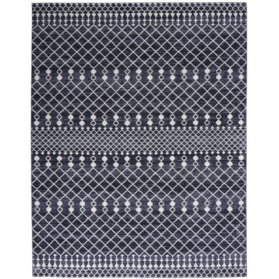 Nourison Palermo PMR03 Area Rug, Navy/Grey, 6'7" x 9'6"