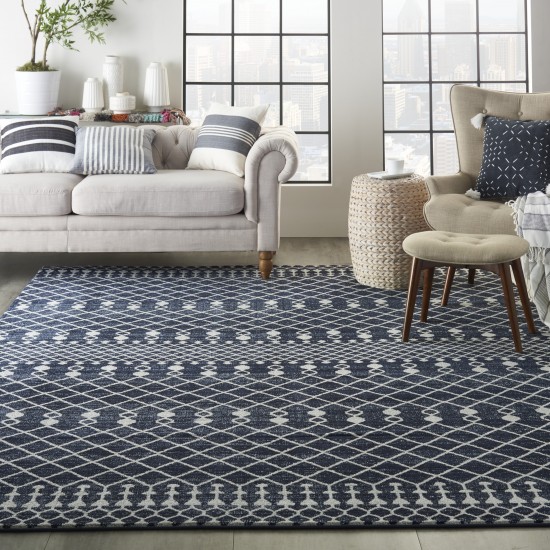 Nourison Palermo PMR03 Area Rug, Navy/Grey, 8' x 10'