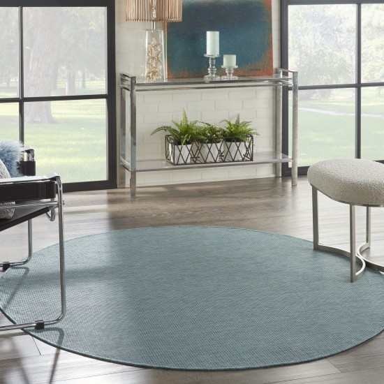 Nourison Positano POS01 Area Rug, Aqua, 6' x Round