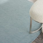 Nourison Positano POS01 Area Rug, Aqua, 6' x Round