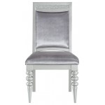 ACME Maverick Side Chair (Set-2), Fabric & Platinum (2Pc/1Ctn)