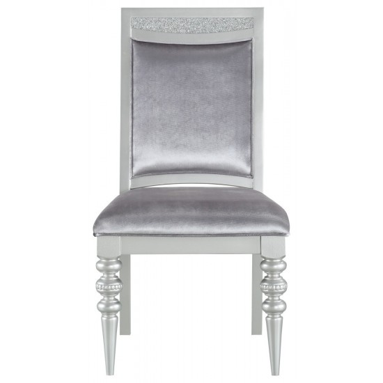 ACME Maverick Side Chair (Set-2), Fabric & Platinum (2Pc/1Ctn)