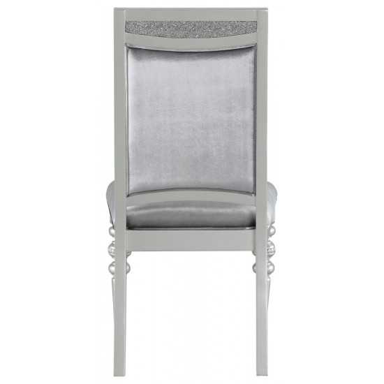 ACME Maverick Side Chair (Set-2), Fabric & Platinum (2Pc/1Ctn)