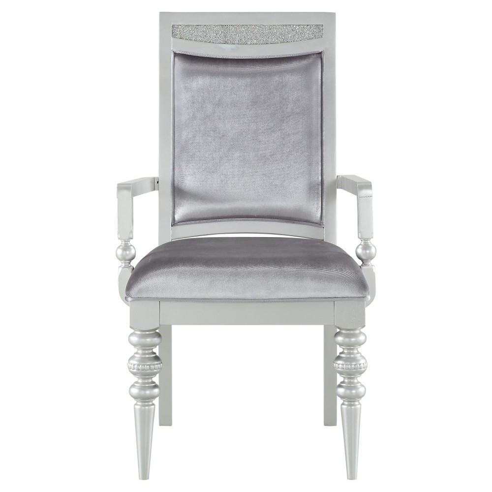 ACME Maverick Arm Chair (Set-2), Fabric & Platinum (2Pc/1Ctn)