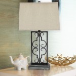 Industrial Table Lamp With Stacked Metal Pedestal